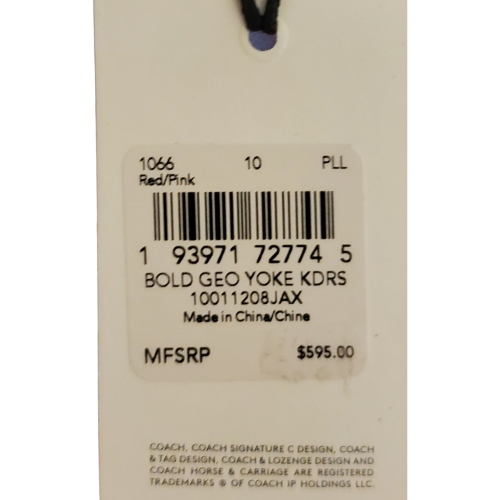 NWT COACH Bold Geo Yoke Knee length Spring Easter Dress Size 10, $595 Retail - Picture 5 of 16